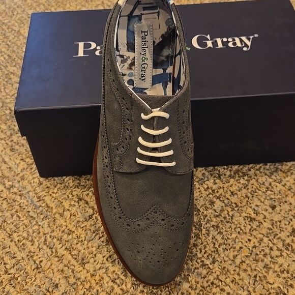 Paisley & Gray Navy Suede Oxford Shoes